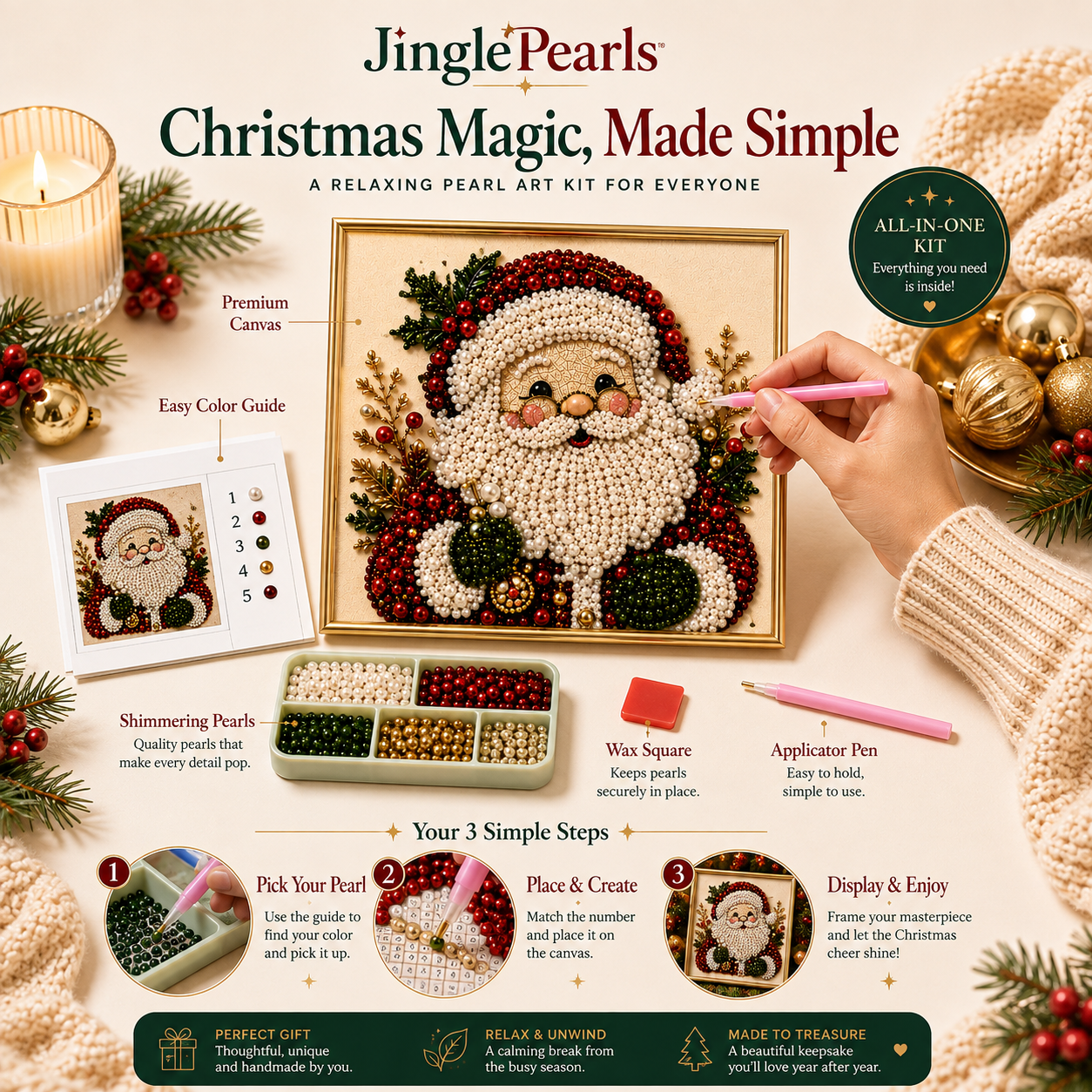 Jingle Pearls™ - 3D Christmas Pearl Art Kit